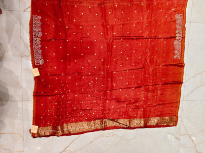 Rust Silk Saree