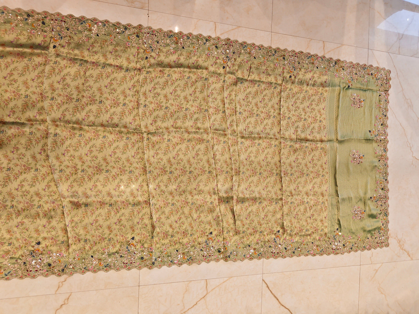 Sea Green Tissue Saree