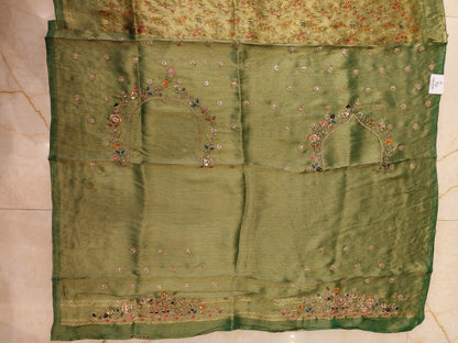 Sea Green Tissue Saree