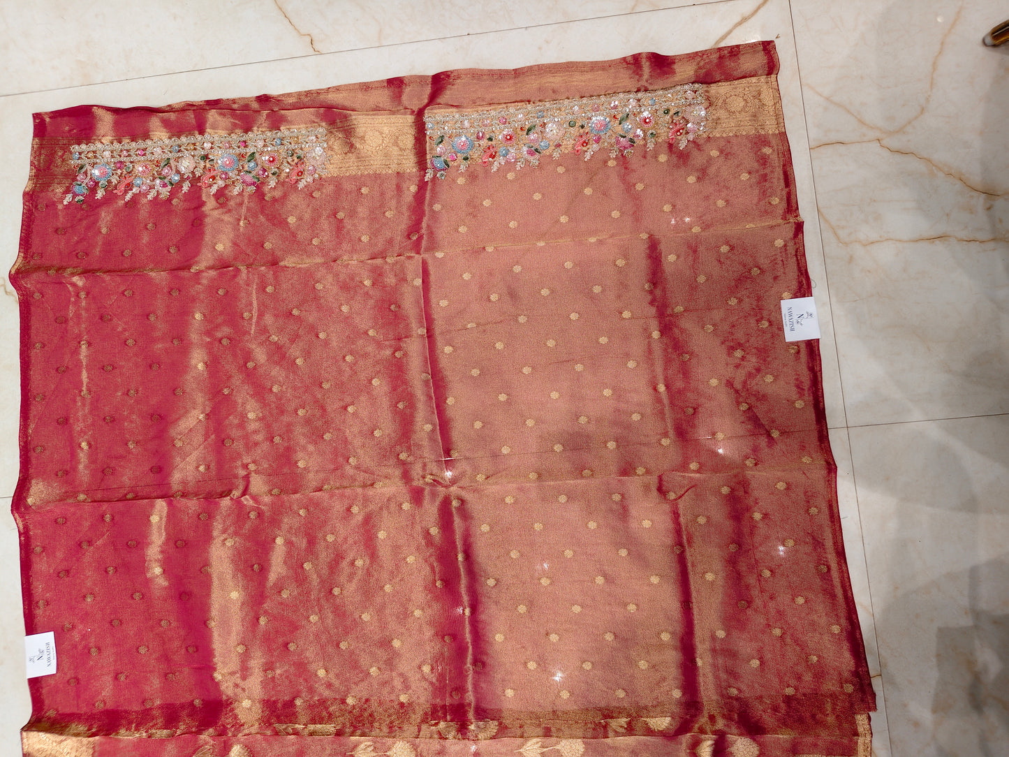 Rani Pink Tissue Saree