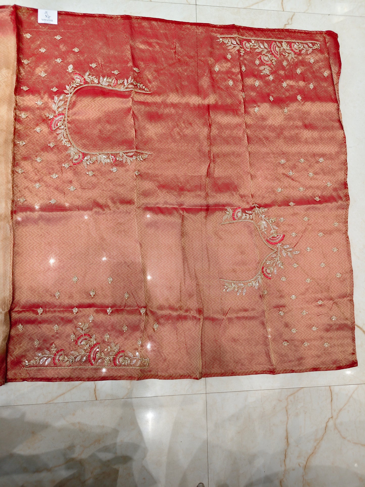 Beige Tissue Saree