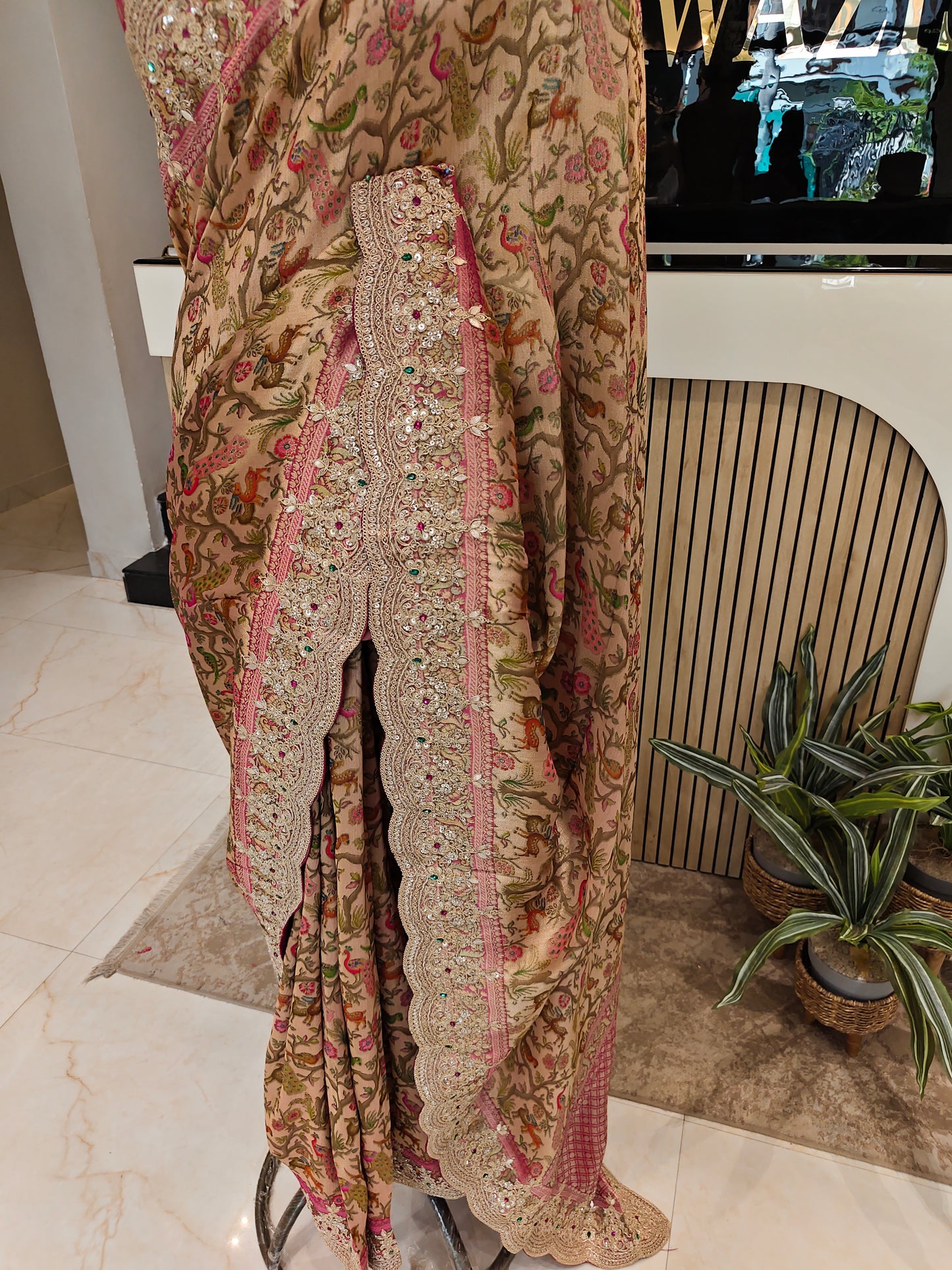 Rani Pink Tissue Saree