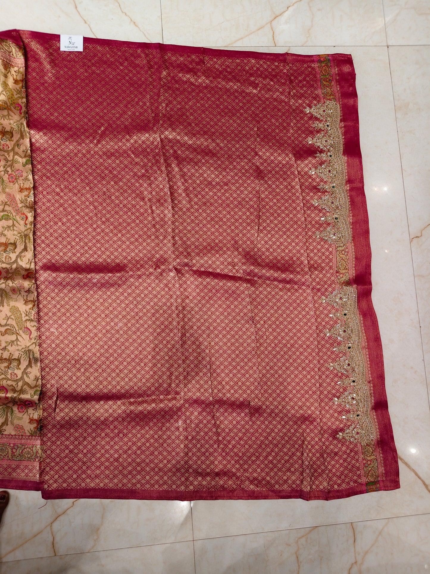 Rani Pink Tissue Saree