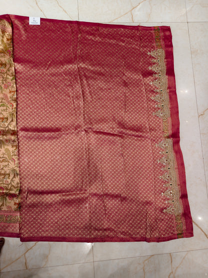 Rani Pink Tissue Saree