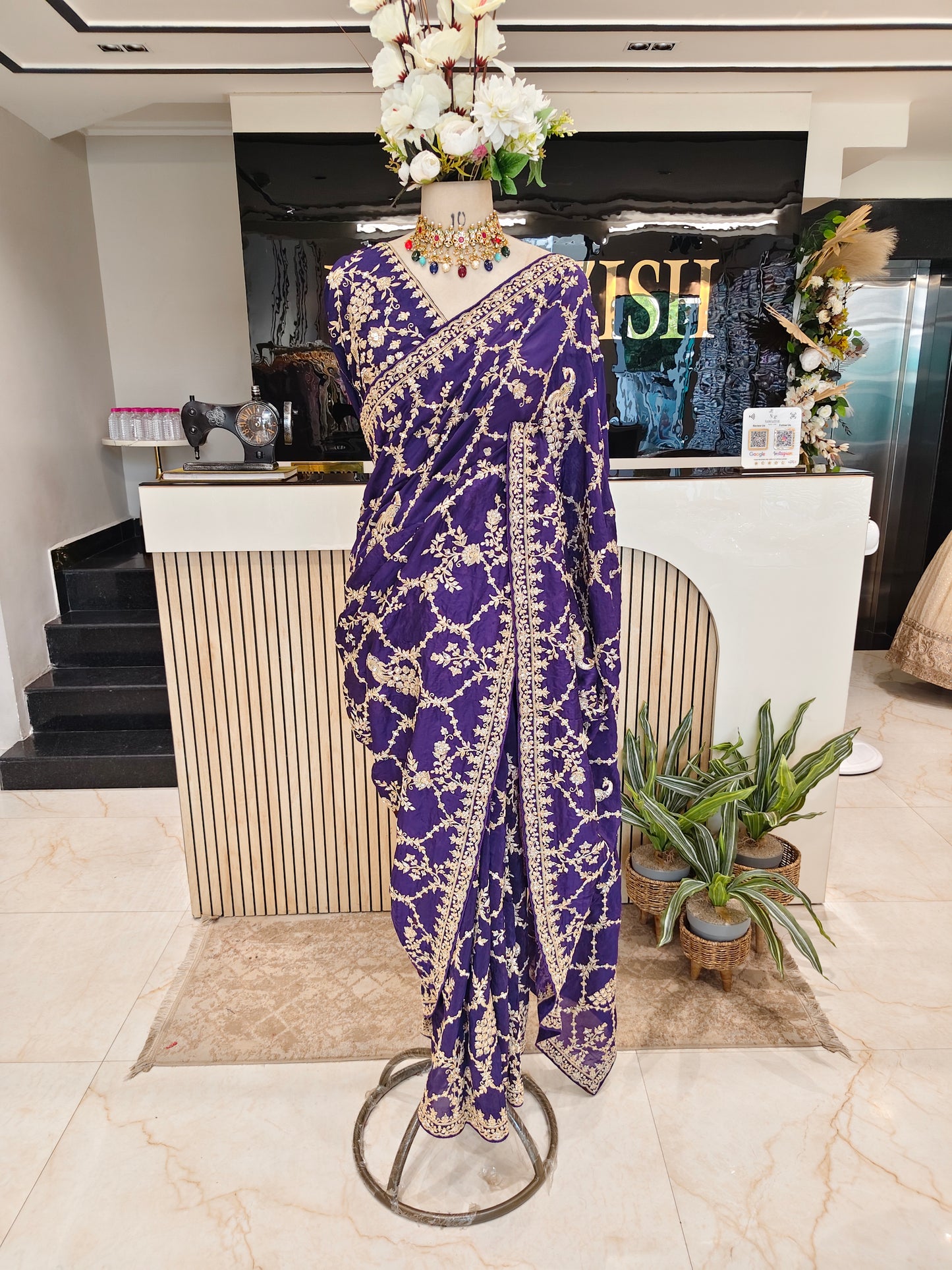 Purple Organza Saree