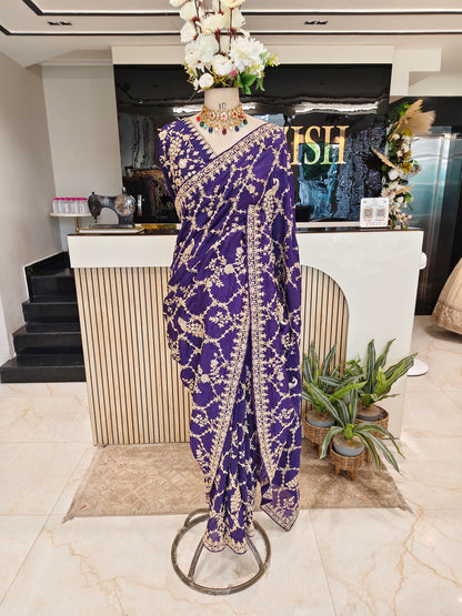 Purple Organza Saree