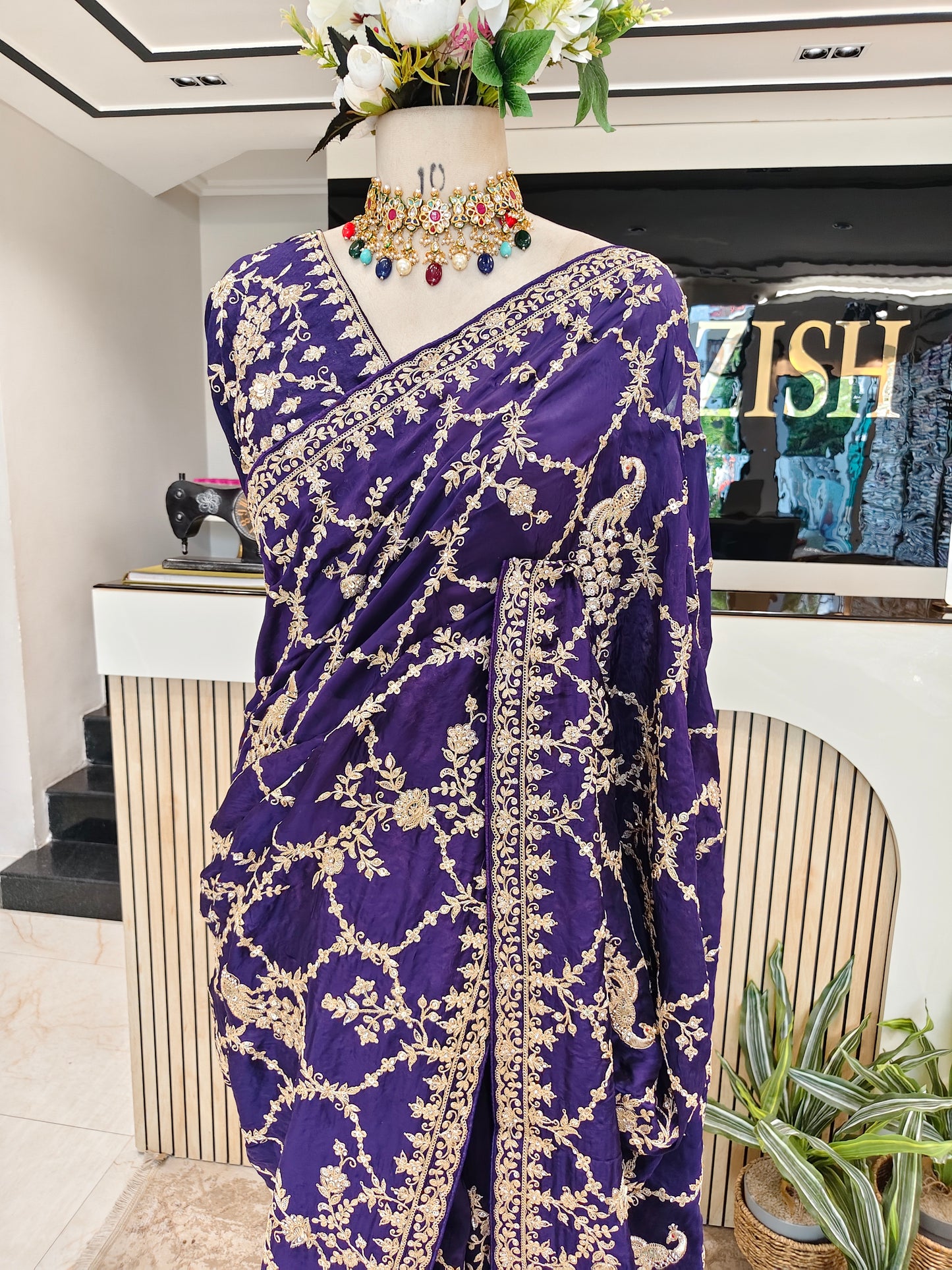 Purple Organza Saree