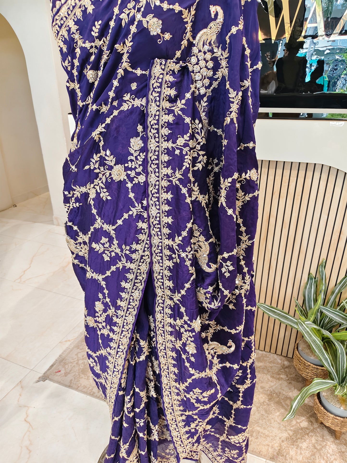 Purple Organza Saree