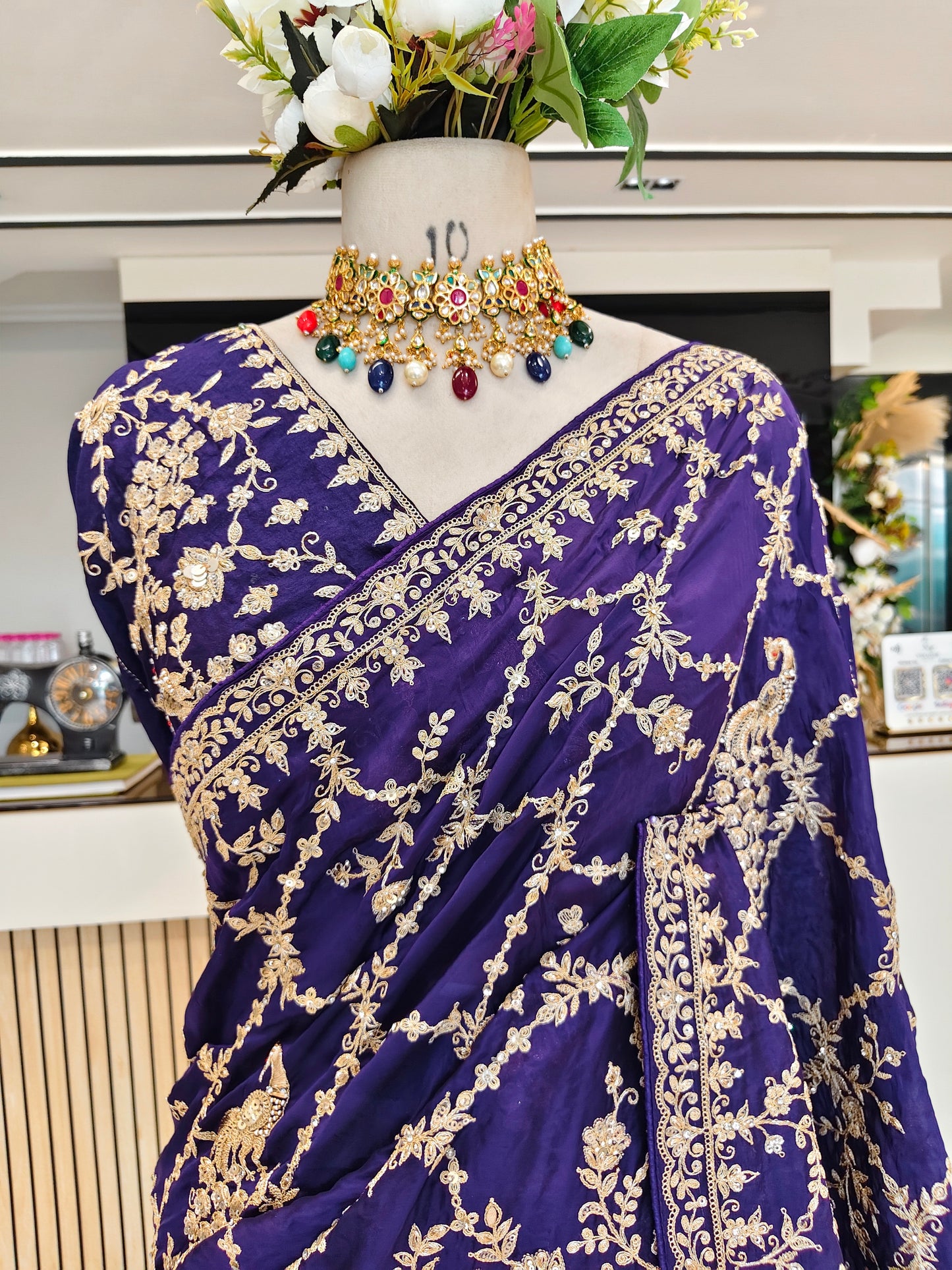 Purple Organza Saree