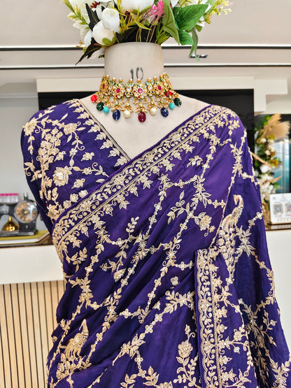 Purple Organza Saree