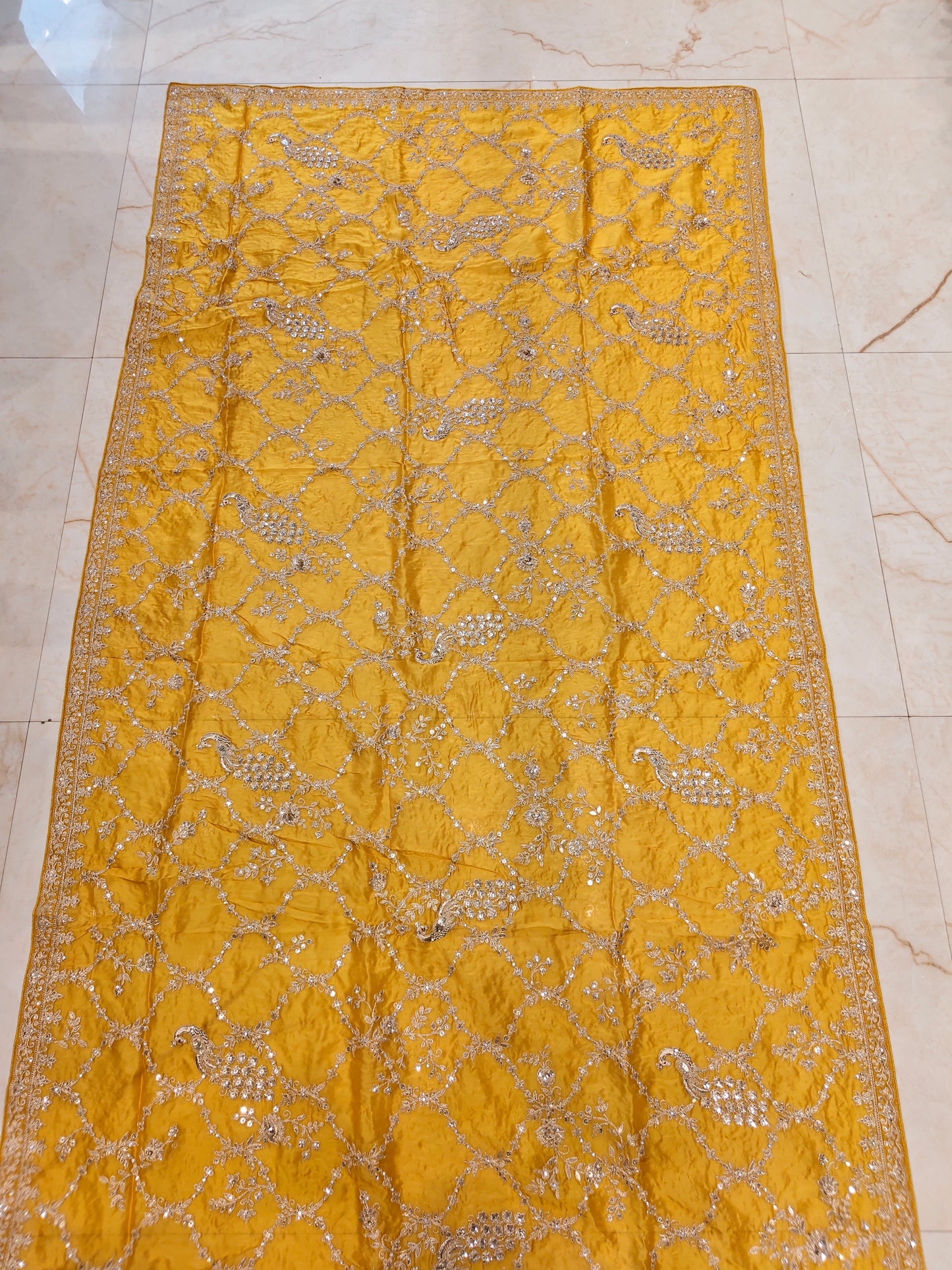 Mustard Organza Saree