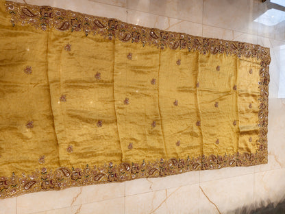Mustard Tissue Saree