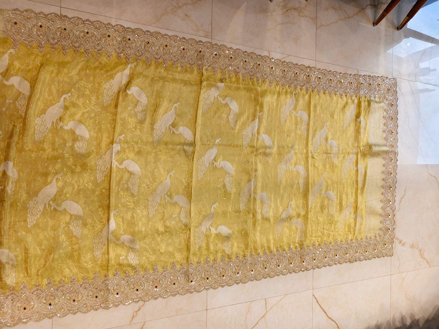 Lemon Tissue Saree