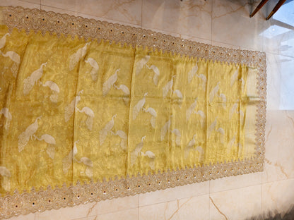 Lemon Tissue Saree