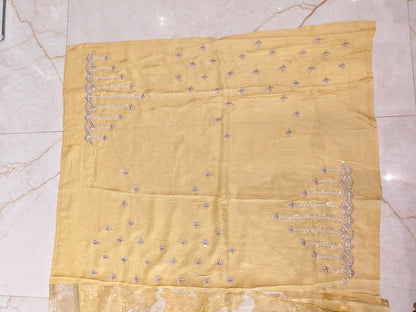Lemon Tissue Saree