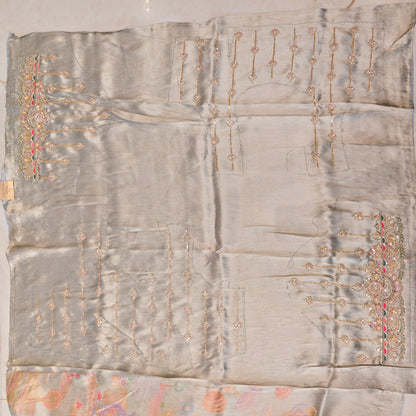 Grey Tissue Saree