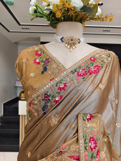 Golden Tissue Saree
