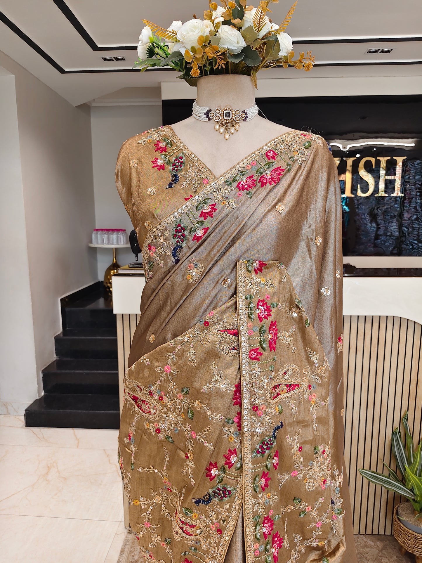Golden Tissue Saree