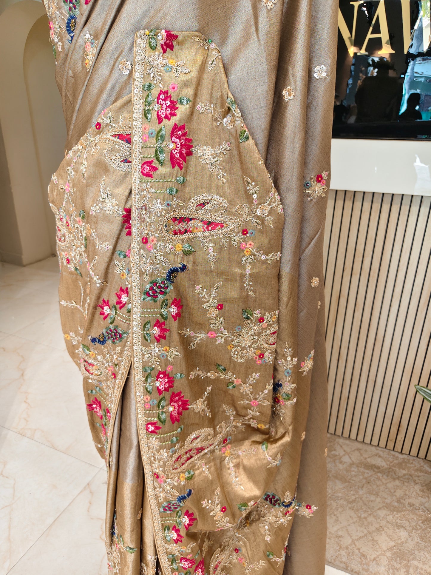 Golden Tissue Saree
