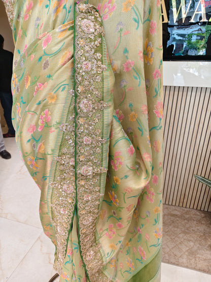 Green Tissue Saree