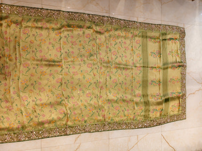 Green Tissue Saree
