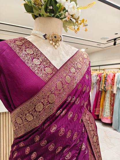Wine Modal Crepe Saree