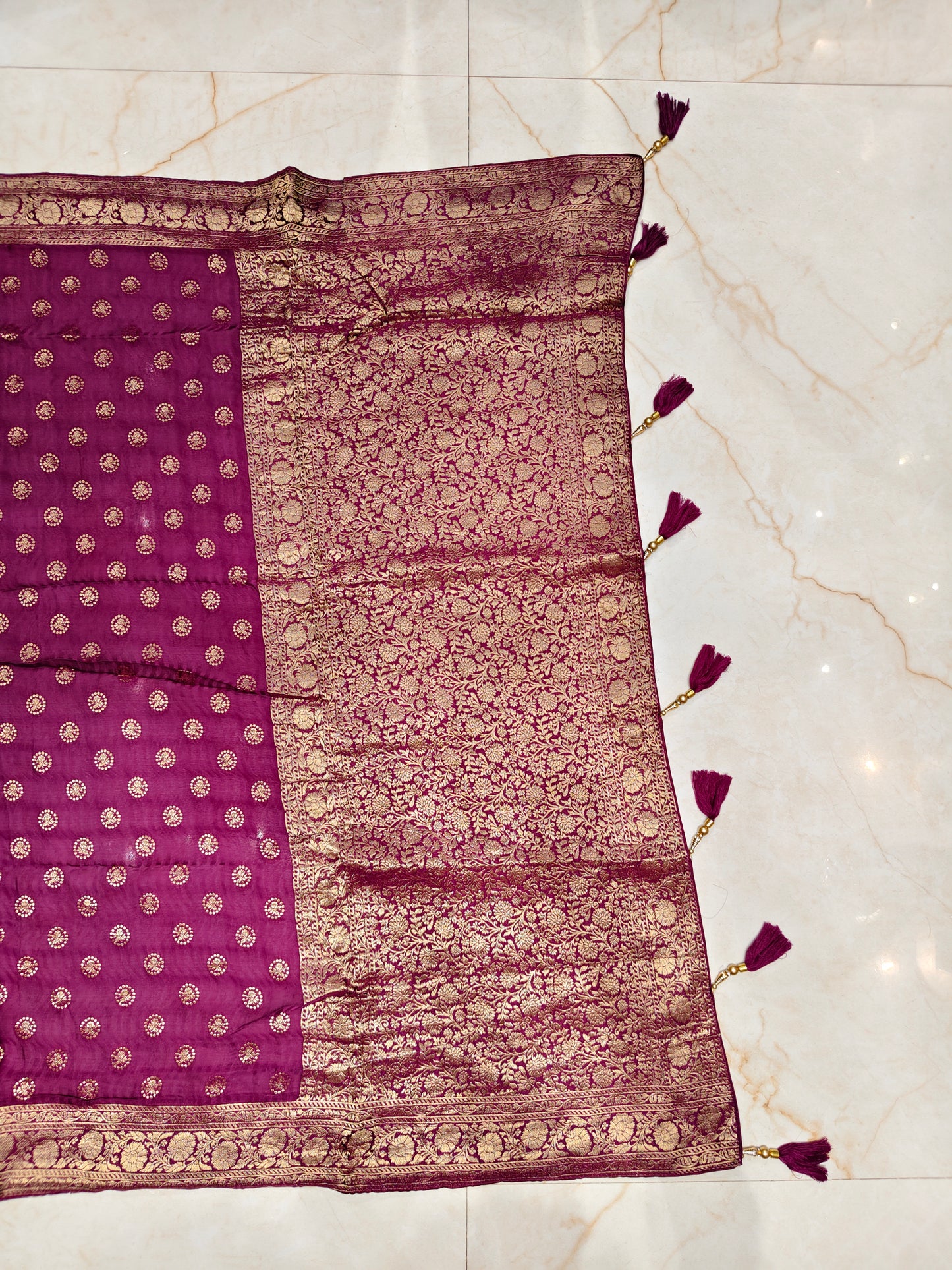 Wine Modal Crepe Saree