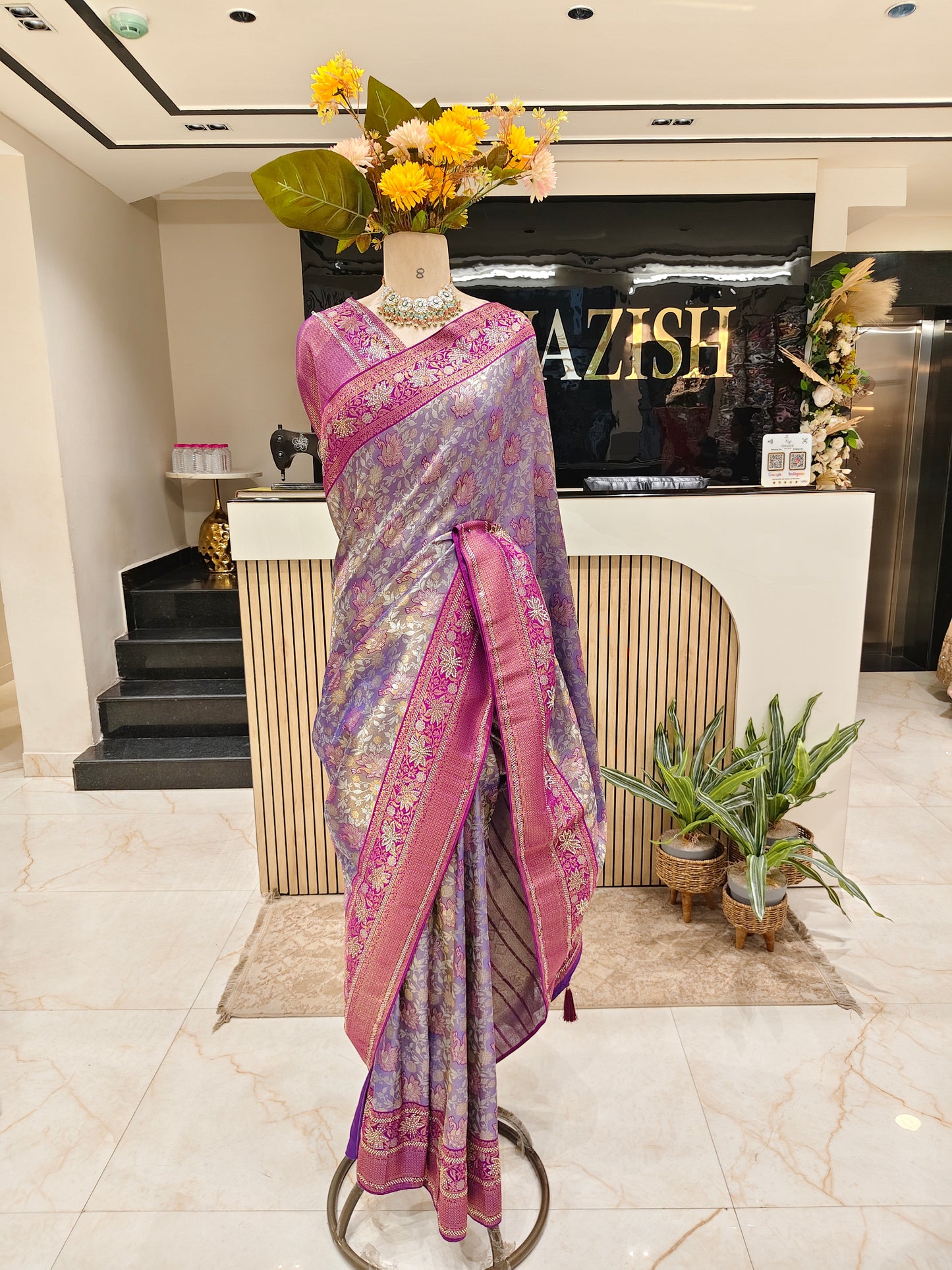 Purple Silk Saree