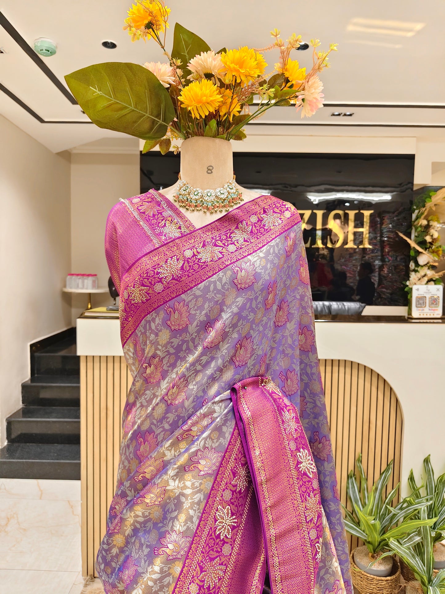 Purple Silk Saree