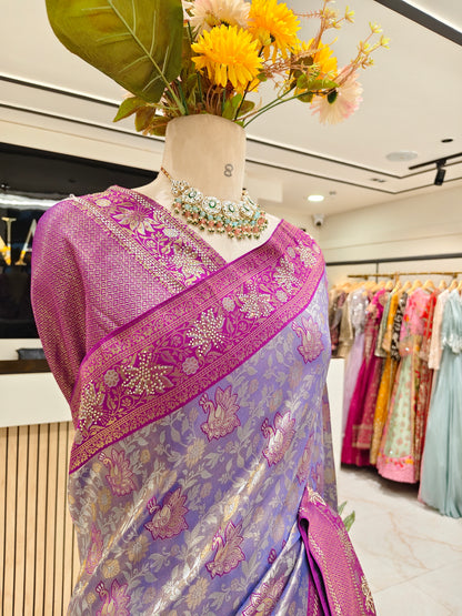 Purple Silk Saree