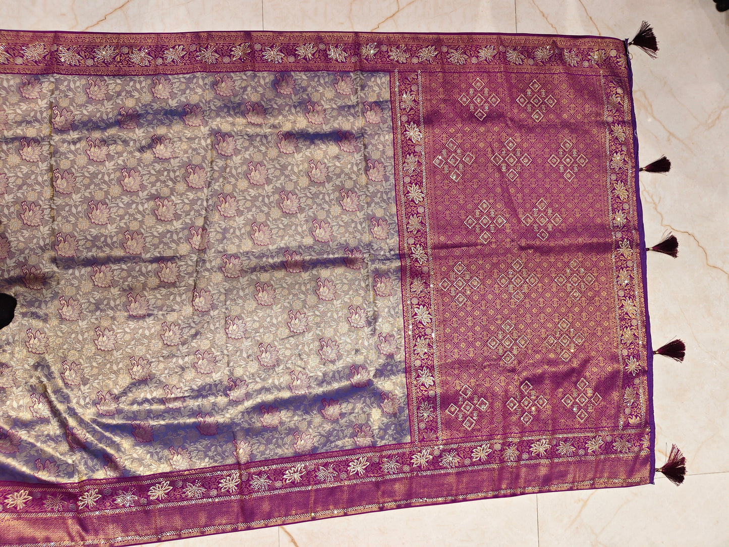Purple Silk Saree