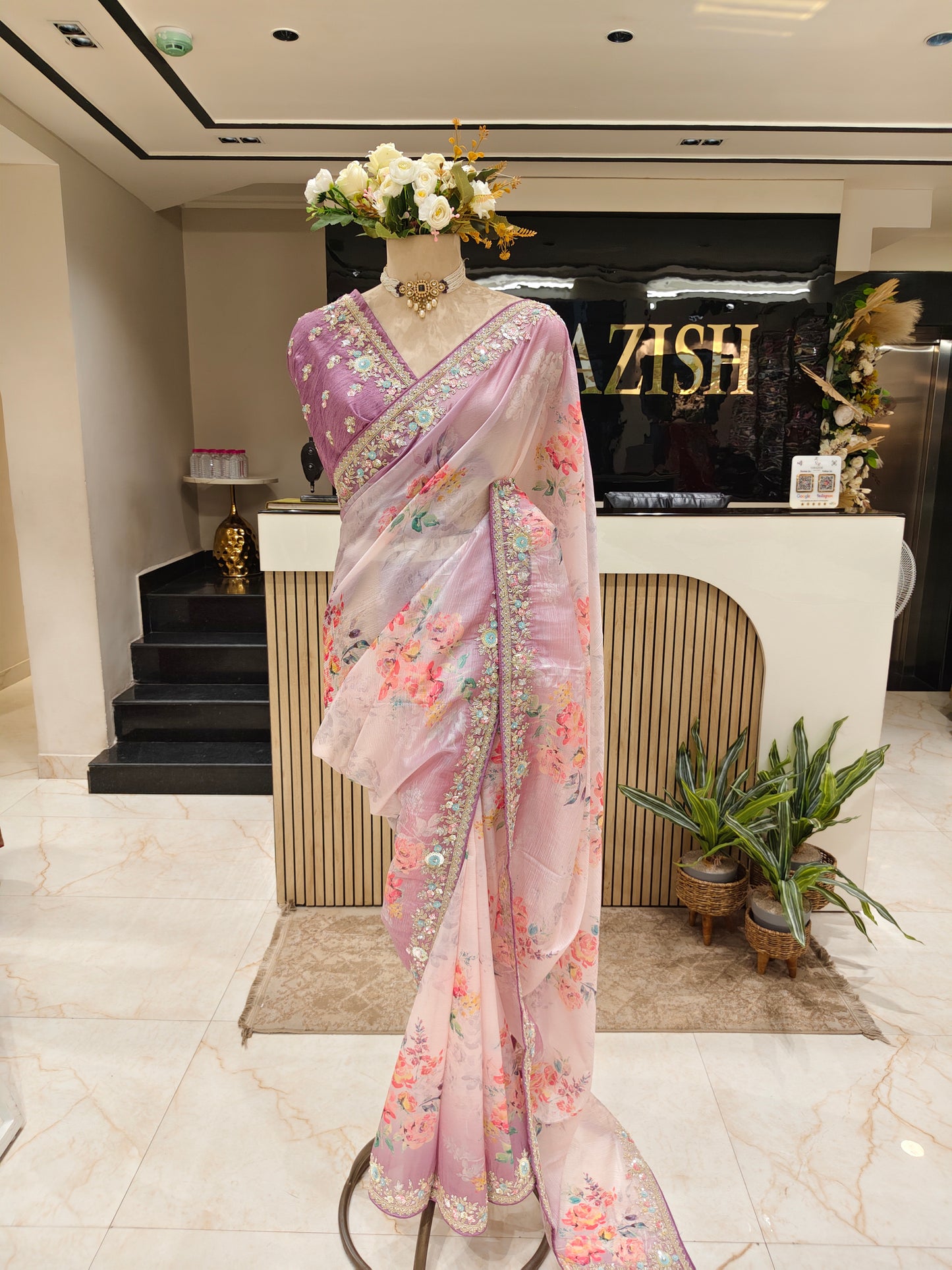 Lavender Crush Tissue Saree