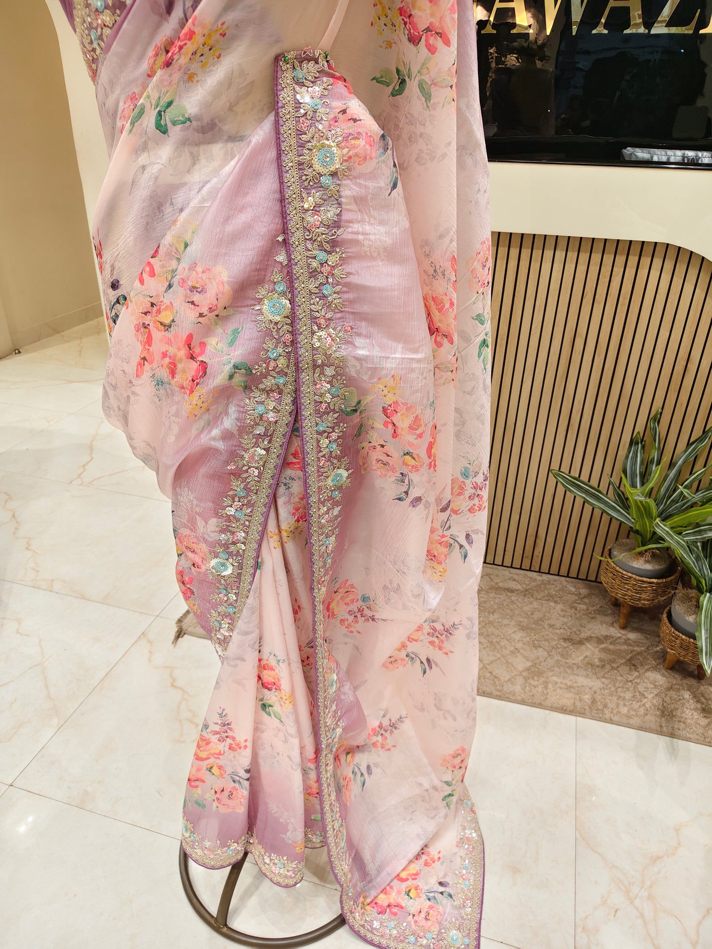 Lavender Crush Tissue Saree