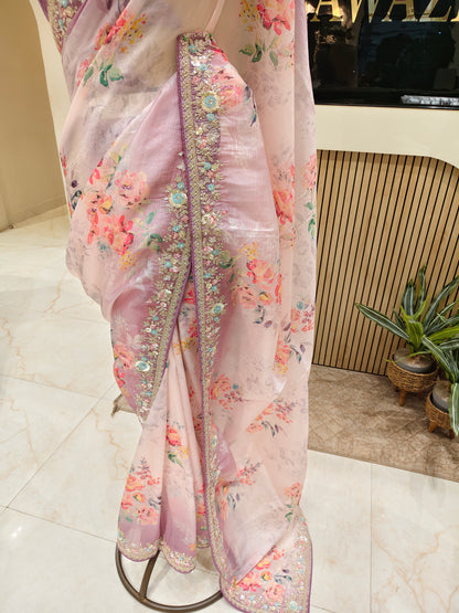 Lavender Crush Tissue Saree