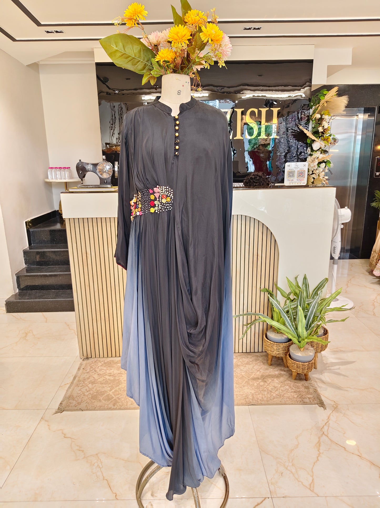 Ombre Crepe Dress