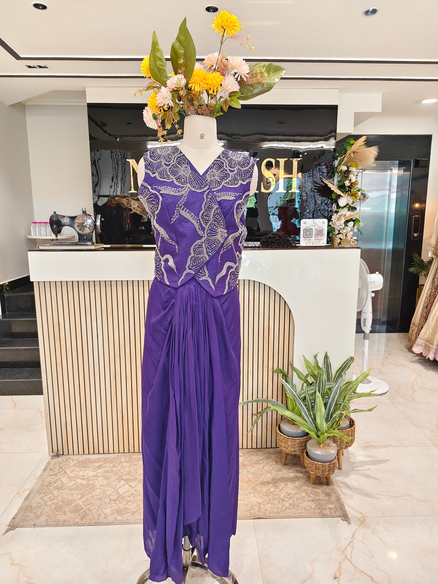 Purple Skirt Set