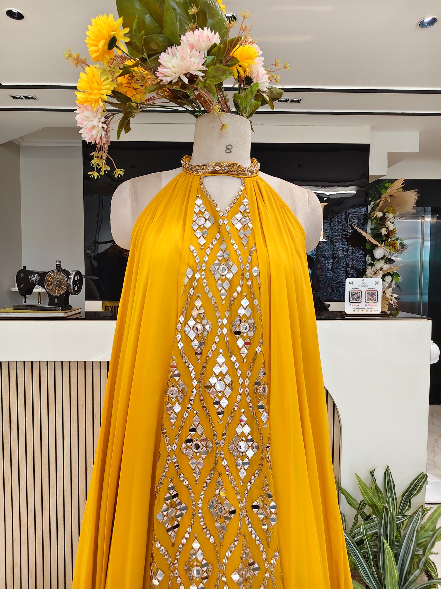 Yellow Cape Palazzo Set