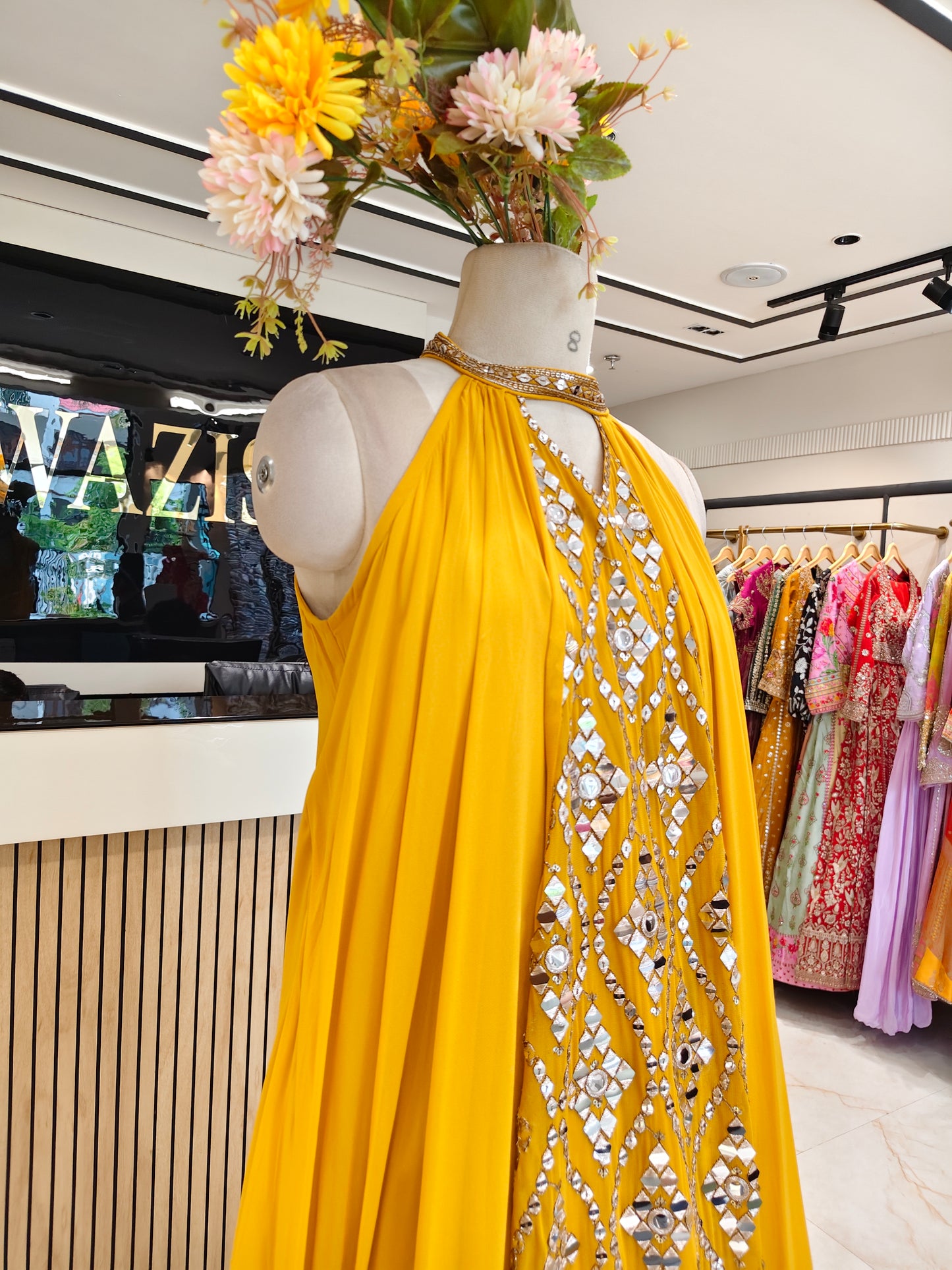 Yellow Cape Palazzo Set
