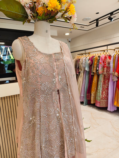 Embroidered Jacket Palazzo Set