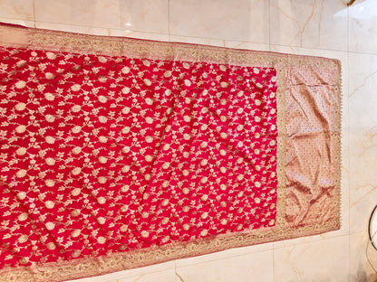 Red Katan Silk Saree
