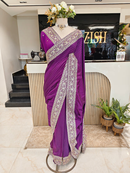 Purple Silk Saree