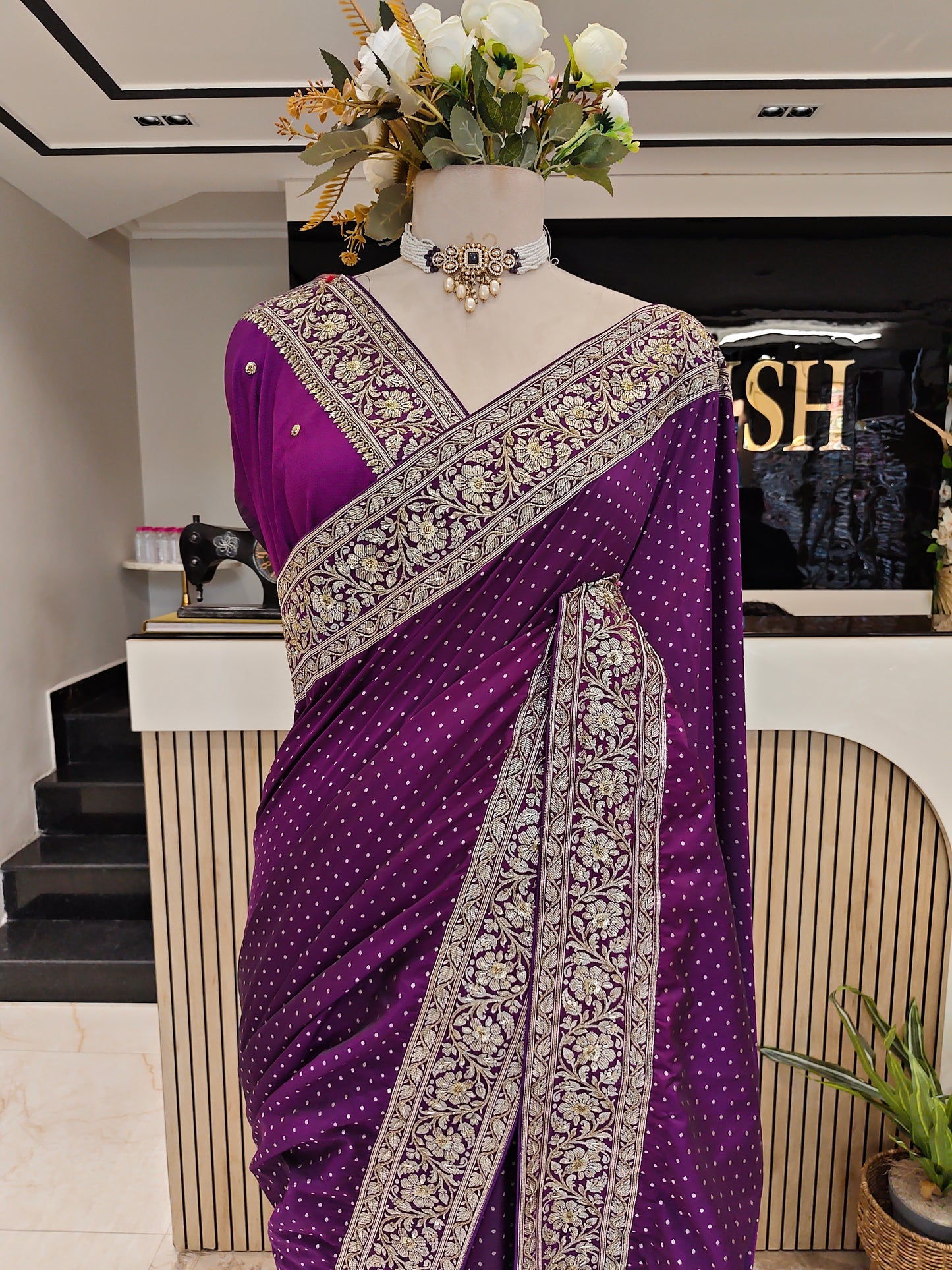 Purple Silk Saree