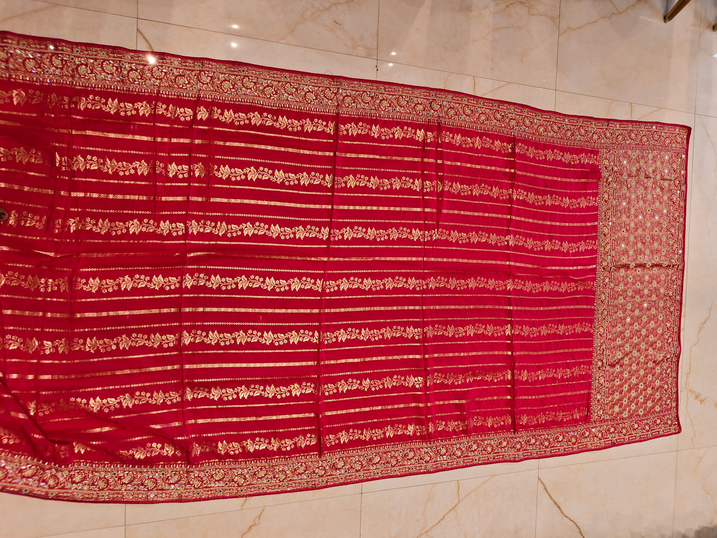 Rani Pink Crepe Saree