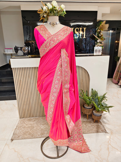 Rani Pink Katan Silk Saree