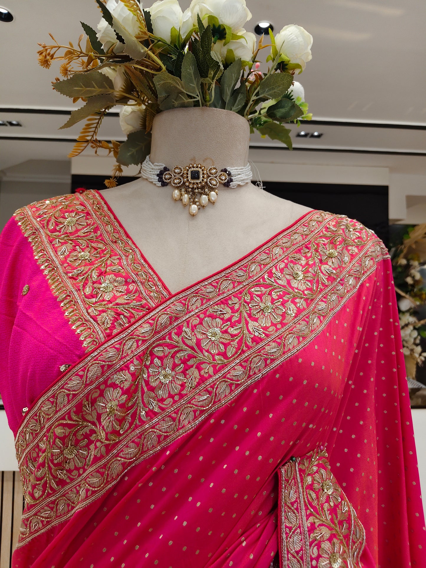 Rani Pink Katan Silk Saree
