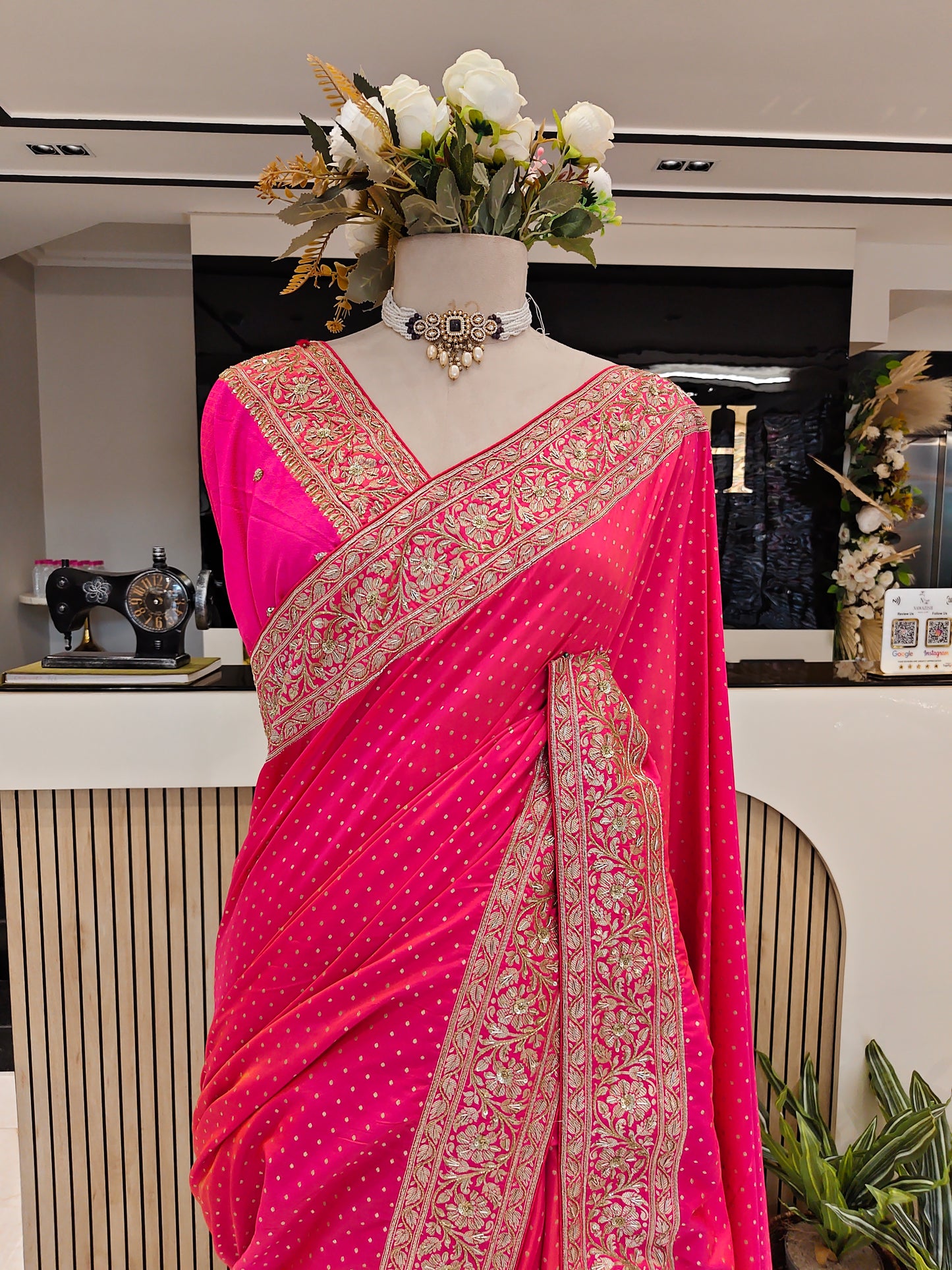 Rani Pink Katan Silk Saree