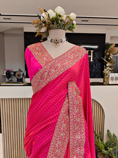 Rani Pink Katan Silk Saree