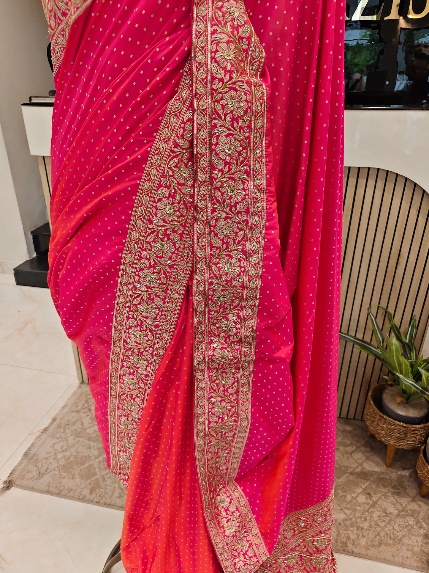 Rani Pink Katan Silk Saree