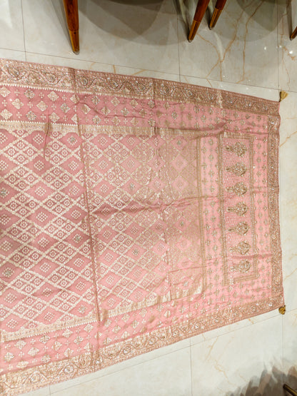 Baby Pink Organza Saree