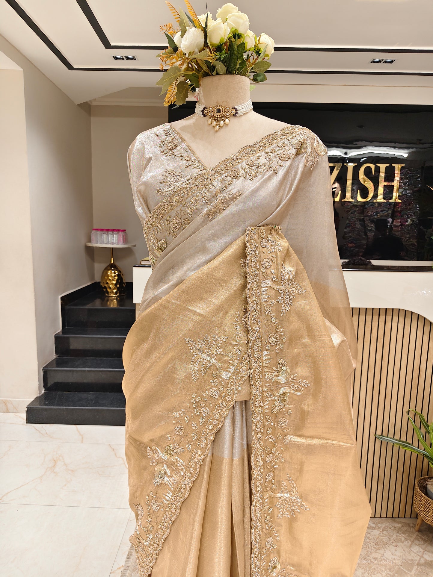 Gold Tissue Saree